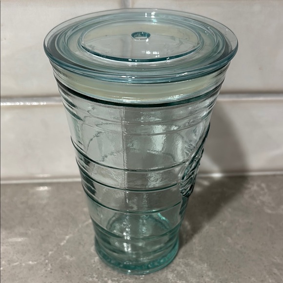 Starbucks Rare Recycled Teal Clear Glass Tumbler - Picture 6 of 9